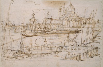 Wenecja: Dogana i S. Maria della Salute z Molo di Terranova, połowa XVIII wieku autorstwa Canaletto