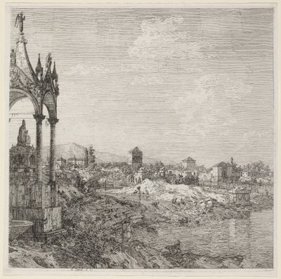 Widok miasta z grobowcem biskupim autorstwa Canaletto