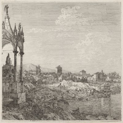 Widok miasta z grobowcem biskupim autorstwa Canaletto