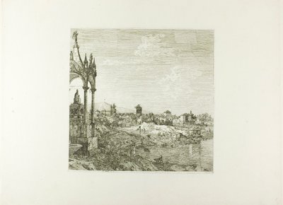 Widok miasta z grobowcem biskupa, z Vedute autorstwa Canaletto