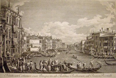 Festiwal wodny na Wielkim Kanale w Wenecji. Palazzo Balbi, zbudowany w XVI wieku, na lewym pierwszym planie. autorstwa Canaletto