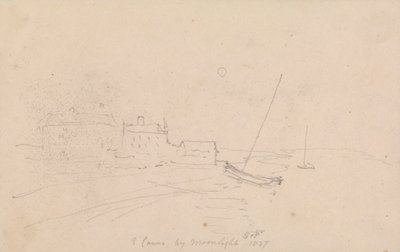 East Cowes przy świetle księżyca, wrzesień 1827 autorstwa Capt. Thomas Hastings