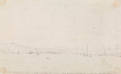 W Cowes Roadstead, 6 czerwca 1826 r., Z „Falcona”, jachtu Lorda Yarborough w dniu, w którym została zwodowana autorstwa Capt. Thomas Hastings