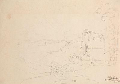 Ruiny kościoła Walton, Clevedon, 6 września 1845 r autorstwa Capt. Thomas Hastings