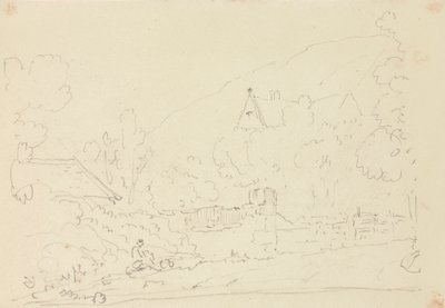 Szkic domków na drzewach autorstwa Capt. Thomas Hastings