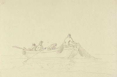 Szkic rybaków w łodzi autorstwa Capt. Thomas Hastings