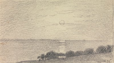 Szkic nisko położonego słońca nad morzem, 20 sierpnia 1826 r autorstwa Capt. Thomas Hastings