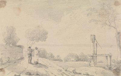 Szkic drogi brzegowej w pobliżu platformy autorstwa Capt. Thomas Hastings