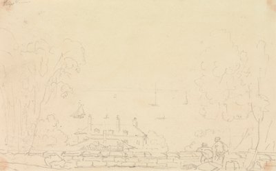 Szkic posiadłości w pobliżu brzegu, Isle of Wight autorstwa Capt. Thomas Hastings