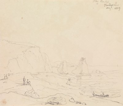 Stag Rocks, Freshwater, sierpień 1827 autorstwa Capt. Thomas Hastings