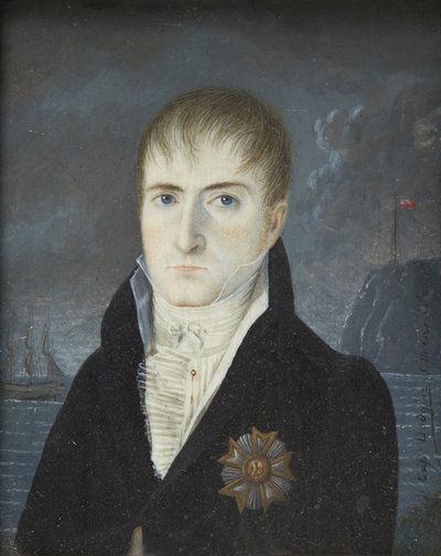 Portret Napoleona Bonaparte na wyspie Świętej Heleny, 1820 autorstwa Captain Dodgin