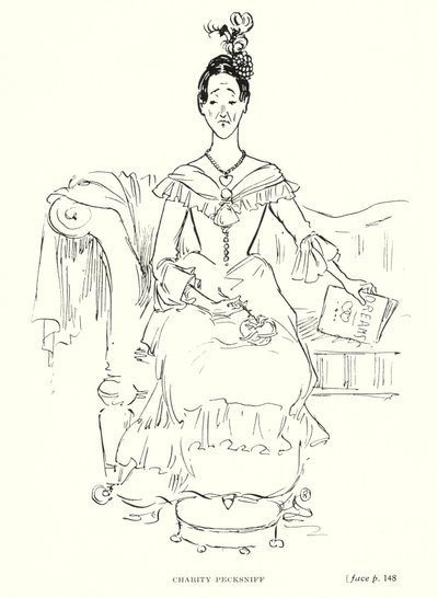 Postać Dickensa: Charity Pecksniff (lito) autorstwa Captain Edward Henry Handley Read