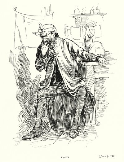 Postać Dickensa: Fagin (lito) autorstwa Captain Edward Henry Handley Read