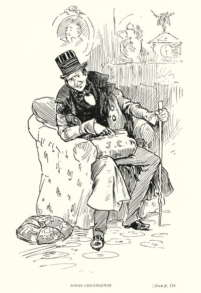 Postać Dickensa: Jonas Chuzzlewit (lito) autorstwa Captain Edward Henry Handley Read