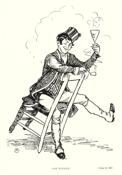Postać Dickensa: Sam Weller (lito) autorstwa Captain Edward Henry Handley Read