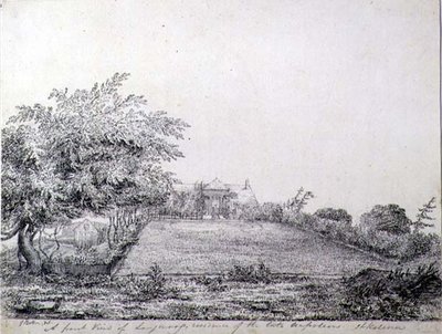 Widok z przodu rezydencji Napoleona I w Longwood późnym popołudniem, St. Helena autorstwa Captain G. Rotton