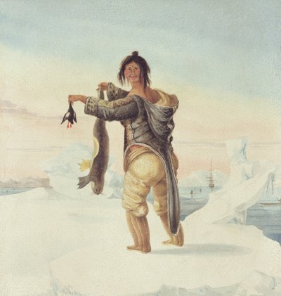Eskimosi z Wysp Dzikich, 1821 autorstwa Captain George Francis Lyon
