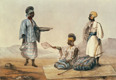 Czarni z Sudanu, płyta z Opowieść o podróżach w Afryce Północnej rytowana przez M. Gauci (fl.1810-46) 1821 autorstwa Captain George Francis Lyon