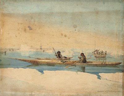 Kajaki Savage Isles, Cieśnina Hudsona autorstwa Captain George Francis Lyon