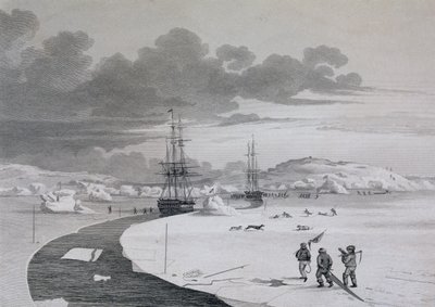 Cięcie na Wyspie Zimowej, październik 1821, z Journal of a Second Voyage for the Discovery of a North West Passage from the Atlantic to the Pacific wykonane w latach 1821-22-23, przez William Edwar autorstwa Captain George Francis Lyon