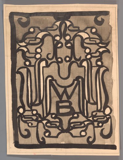 Projekt winiety (?) dla Biblioteki Światowej autorstwa Carel Adolph Lion Cachet