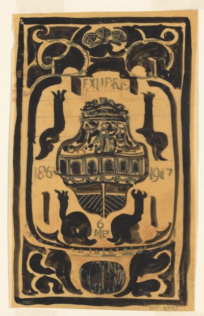 Entwurf für ein Exlibris für D. Goedkoop autorstwa Carel Adolph Lion Cachet