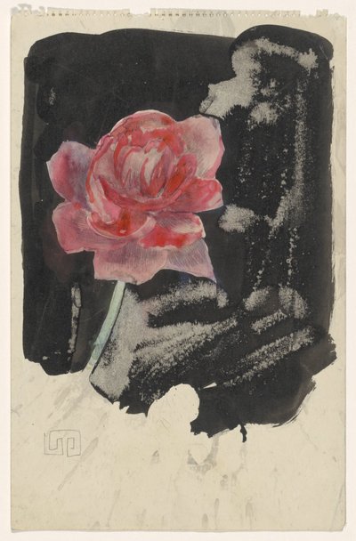 czerwona róża autorstwa Carel Adolph Lion Cachet