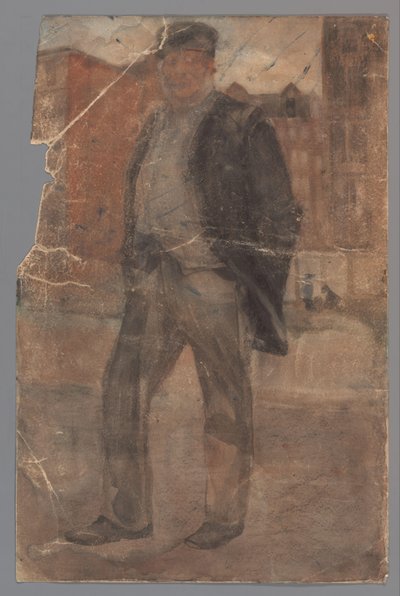 Stojący mężczyzna w sztywnej czapce autorstwa Carel Adolph Lion Cachet