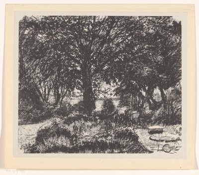 Ogród z dużym drzewem autorstwa Carel Adolph Lion Cachet