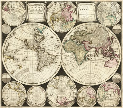 Mapa świata z 1696 roku autorstwa Carolusa Allarda autorstwa Carel Allard