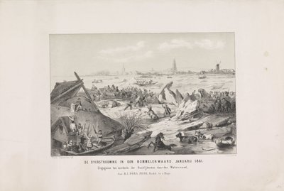 Powódź w Bommelerwaard. styczeń 1861 (tytuł na obiekcie) autorstwa Carel Christiaan Antony Last
