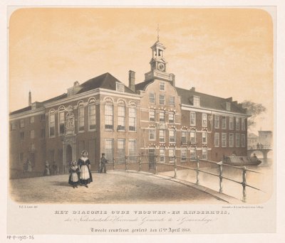Dom starców dla kobiet i dzieci Diakonie w Hadze Dom Starców i Dziecka Diaconie Nederduitsche Hervormde Gemeente w Hadze obchodzony 17 kwietnia 1860 r. (tytuł na obiekcie) autorstwa Carel Christiaan Antony Last