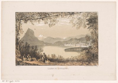 Widok na jezioro Lugano Lago di Lugano (tytuł na obiekcie) autorstwa Carel Christiaan Antony Last