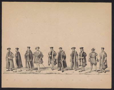 Maskarada Studentów Utrechtu, 1846 (tablica 19) Przedstawienie procesji w kostiumach, przedstawiającej procesję Filipa II, księcia Hiszpanii, w Utrechcie 3 października 1549 r., która odbyła się 17 czerwca 1846 r. przez H.H. Studenci Utrechtsche autorstwa Carel Christiaan Antony Last
