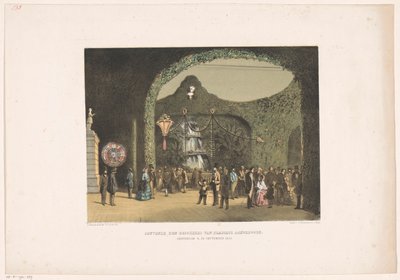 Hala we Frascati w Amsterdamie 1855 Pamiątka prezentowana odwiedzającym Frascati. Amsterdam 9-24 września 1855 (tytuł na obiekcie) autorstwa Carel Christiaan Antony Last