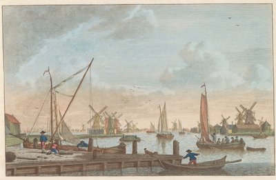 Zaan w Wormerveer, ok. 1790 Wormerveer van de Poelsluis / Wormerveer aupres du Saan (tytuł na obiekcie) autorstwa Carel Frederik Bendorp (I)
