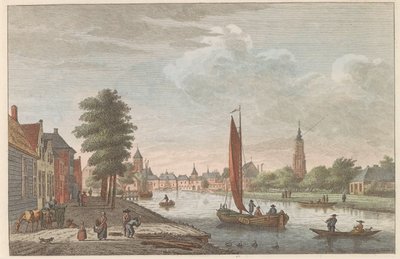 Widok Amersfoort, ok. 1790 Delft van de Vaart na wystawie / Nagroda Delft du Cote de la riviere dit le Schie (tytuł na obiekcie) autorstwa Carel Frederik Bendorp (I)