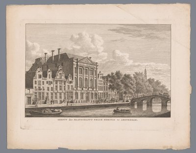Widok Felixa Meritisa w Amsterdamie Budynek towarzystwa Felix Meritis w Amsterdamie (tytuł na obiekcie) autorstwa Carel Frederik Bendorp (I)