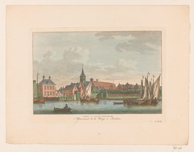 Widok kościoła we wschodnim Zaandam Kościół we wschodnim Zaandam / Arrivement de la Barge à Sardam (tytuł na obiekcie) autorstwa Carel Frederik Bendorp (I)