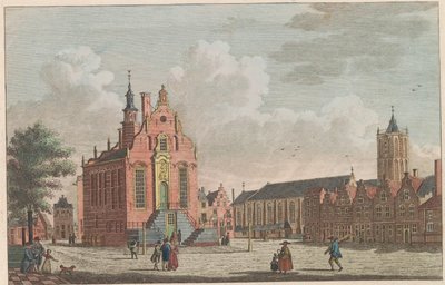 Rynek i ratusz Schiedam, ok. 1790 Rynek i Ratusz w Schiedam / Marché et hotel de ville à Schiedam (tytuł na obiekcie) autorstwa Carel Frederik Bendorp (I)