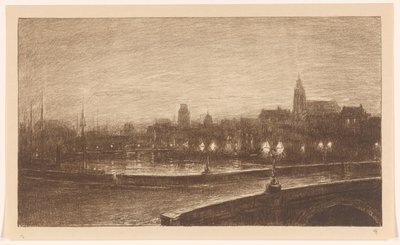 Most w Rotterdamie nocą autorstwa Carel Nicolaas Storm van 