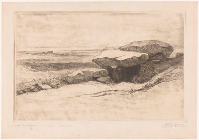 Dolmen Rondossec na wybrzeżu w Plouharnel autorstwa Carel Nicolaas Storm van 