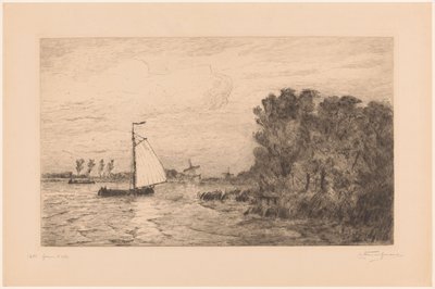 Widok na Vecht w pobliżu Weesp La Vecht près Weesp (tytuł oryginalny) autorstwa Carel Nicolaas Storm van 