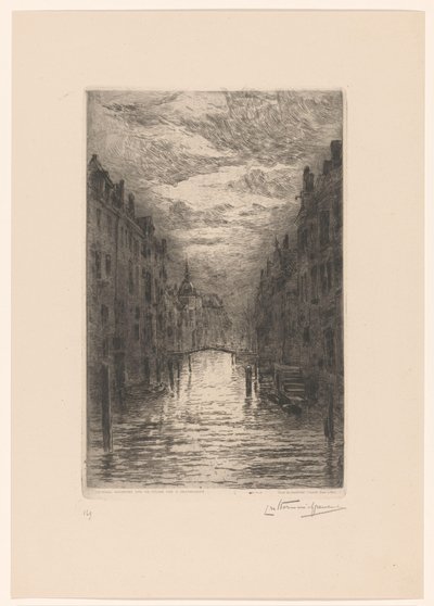 Kanał w Dordrecht nocą? Dordrecht. Canal, effet de soir (tytuł oryginalny) autorstwa Carel Nicolaas Storm van 