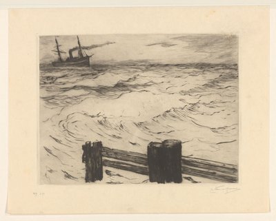 Parowiec na morzu autorstwa Carel Nicolaas Storm van 