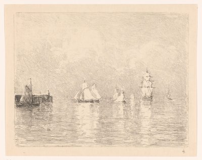 Żaglowce na redzie Cuxhaven autorstwa Carel Nicolaas Storm van 