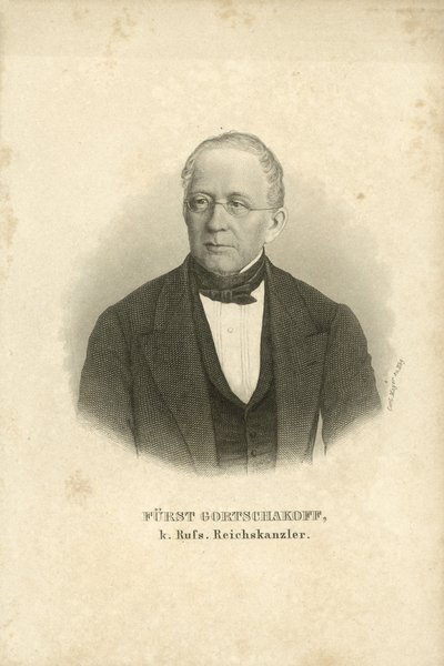 Książę Aleksander Gorczakow, rosyjski mąż stanu (lito) autorstwa Carl (after) Mayer