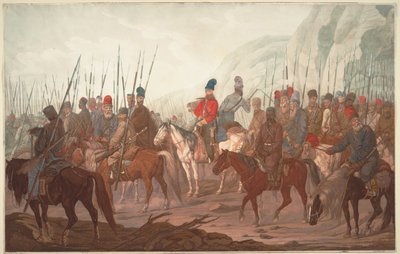Marsz Kozaków Uralskich przez Czechy w lipcu 1799, 1800 autorstwa Carl Adolph Heinrich Hess