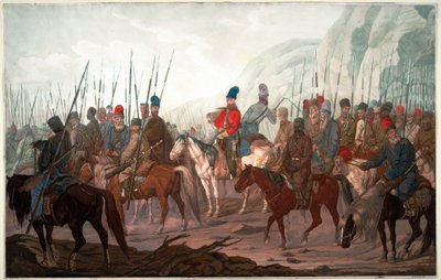 Marsz Kozaków Uralskich przez Czechy autorstwa Carl Adolph Heinrich Hess