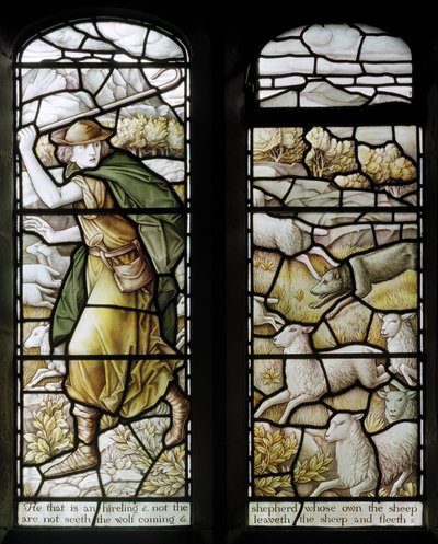 Over Wyresdale, Christ Church, Shrigley & Hunt (1873-1982), Carl Almquist, The Shepherds Church, Pasterz, Owce, 18 autorstwa Carl Almquist